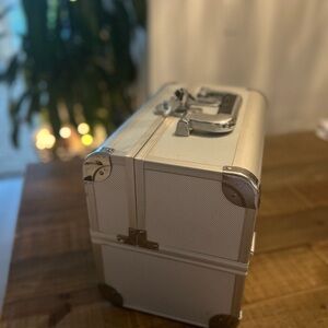 Silver Travel Makeup Case